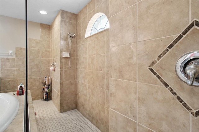 bathroom with plus walk in shower