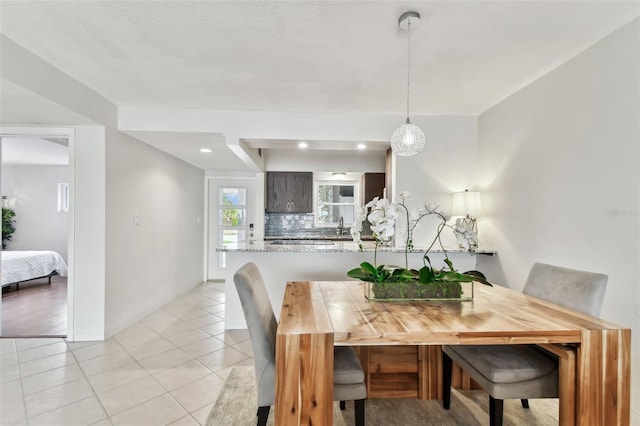 view of tiled dining area