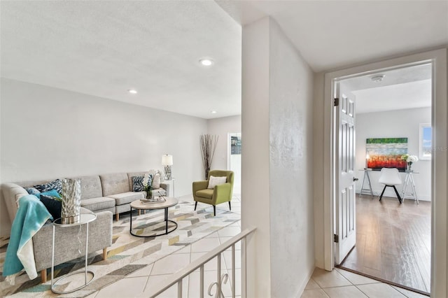 view of tiled living room