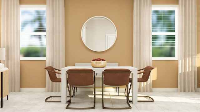 view of tiled dining area