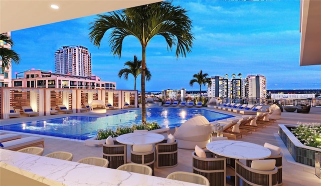 view of pool featuring a patio area