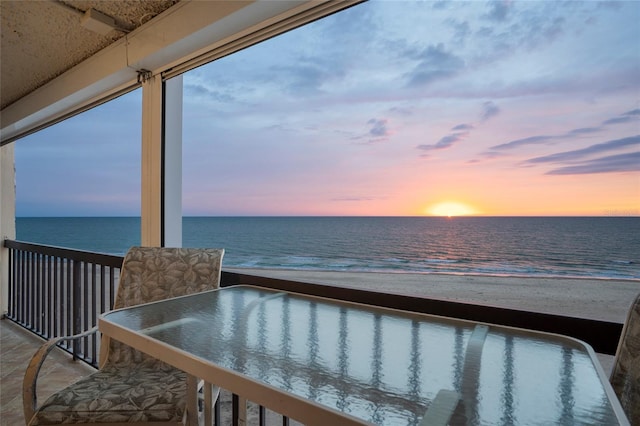 balcony with a water view