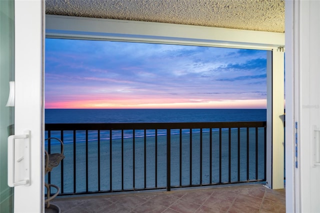 balcony with a water view