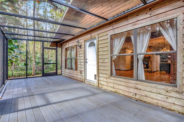 view of unfurnished sunroom