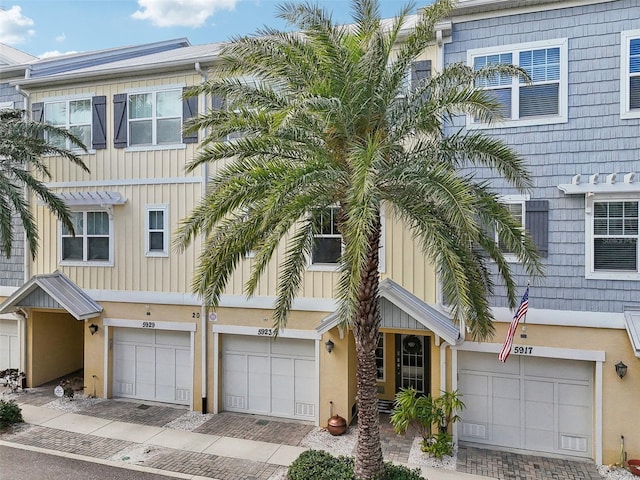 view of property featuring a garage