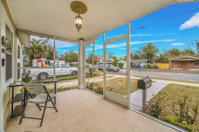 view of sunroom