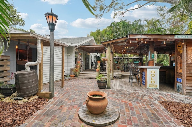 view of patio / terrace with exterior bar