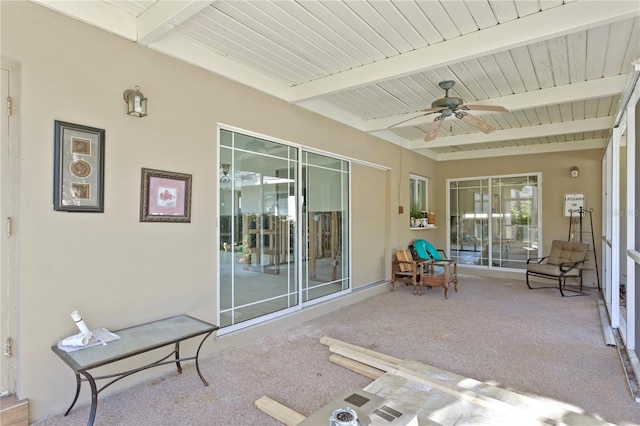 view of patio with ceiling fan