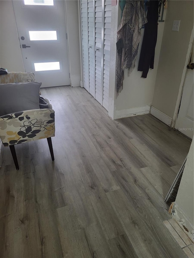 entryway featuring light hardwood / wood-style flooring