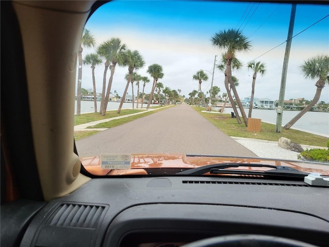 view of road featuring a water view