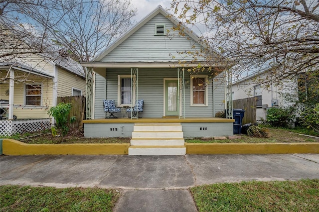 bungalow featuring covered porch