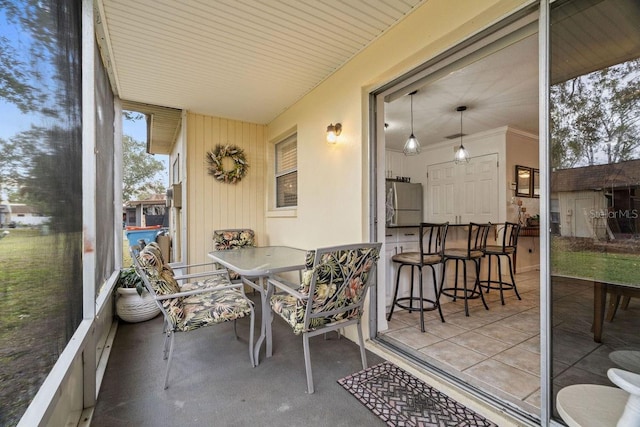 view of sunroom