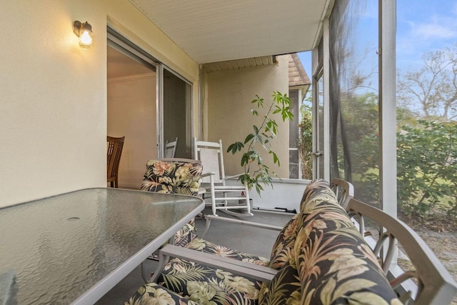 view of sunroom