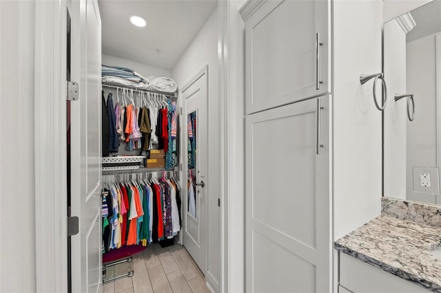 view of walk in closet