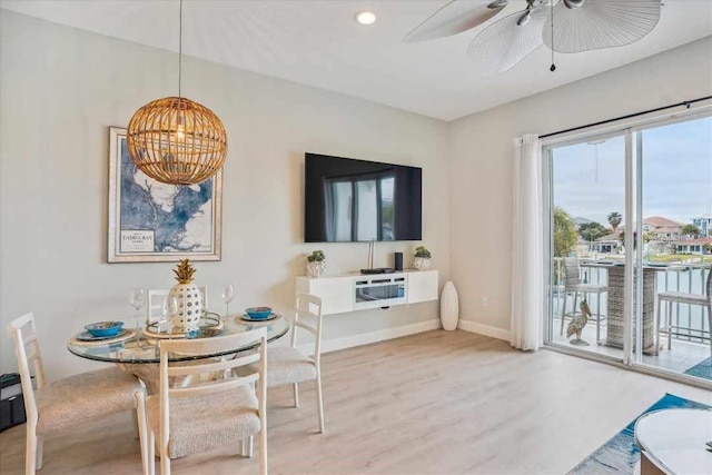 interior space featuring ceiling fan and hardwood / wood-style floors