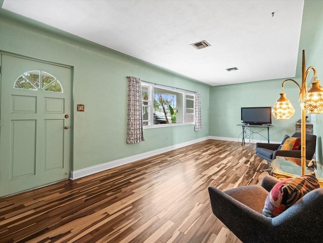 living room featuring hardwood / wood-style flooring