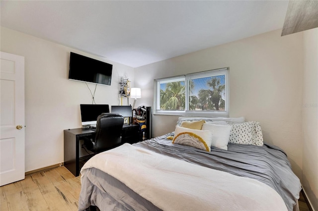 bedroom featuring light hardwood / wood-style flooring