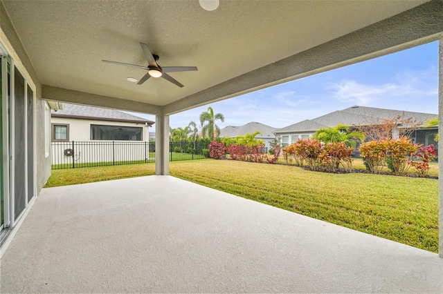 view of patio with ceiling fan