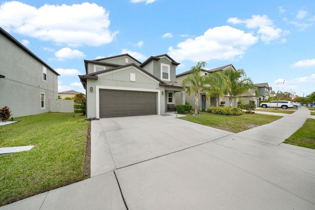 view of front of property featuring a front lawn