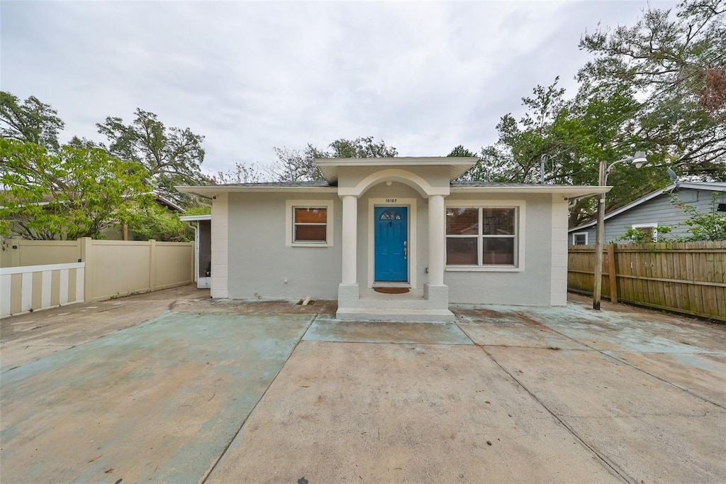 view of front of home with a patio area