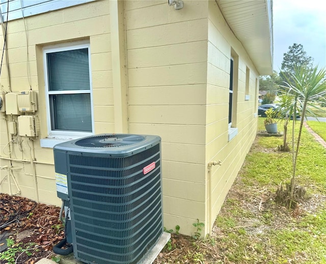 exterior details featuring central AC unit