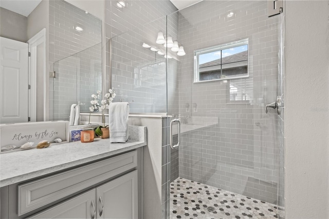 6307 Brevada Ln, Apollo Beach, FL 33572 - bathroom with vanity and a stall shower