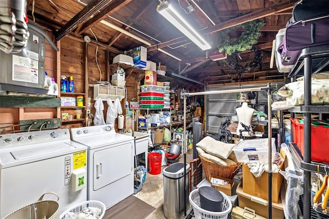 interior space with independent washer and dryer