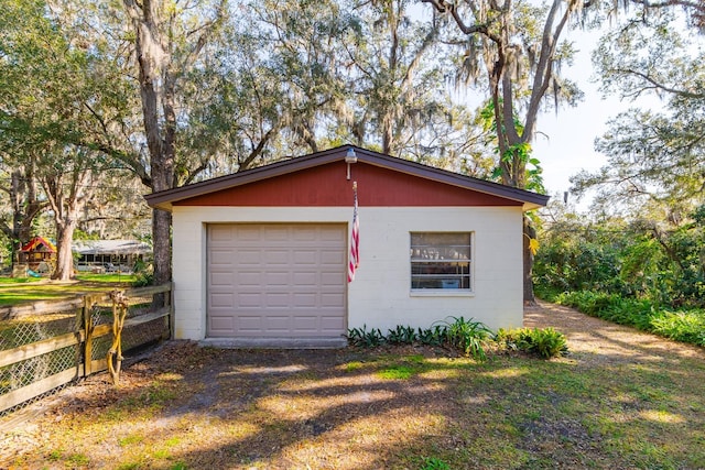 view of garage