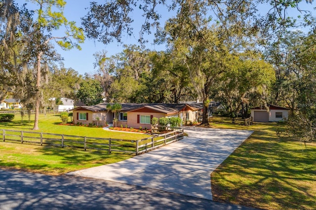 view of front of home with a front yard