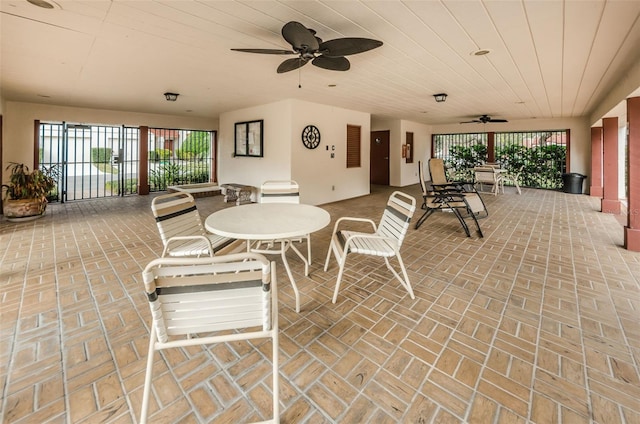 view of patio / terrace with ceiling fan