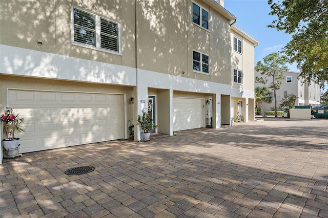 exterior space featuring a garage