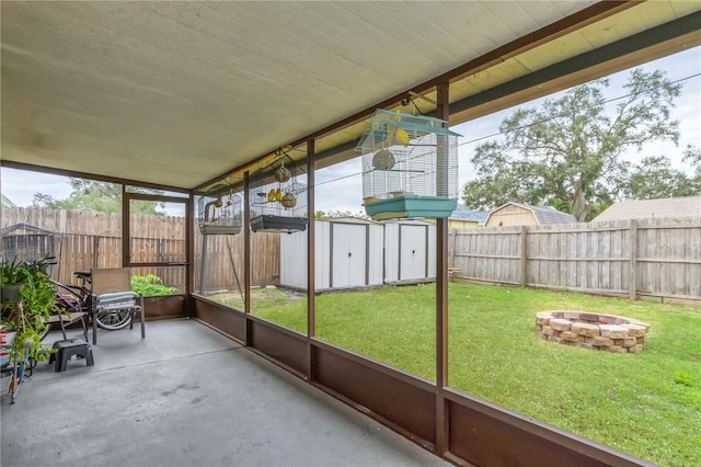 view of unfurnished sunroom