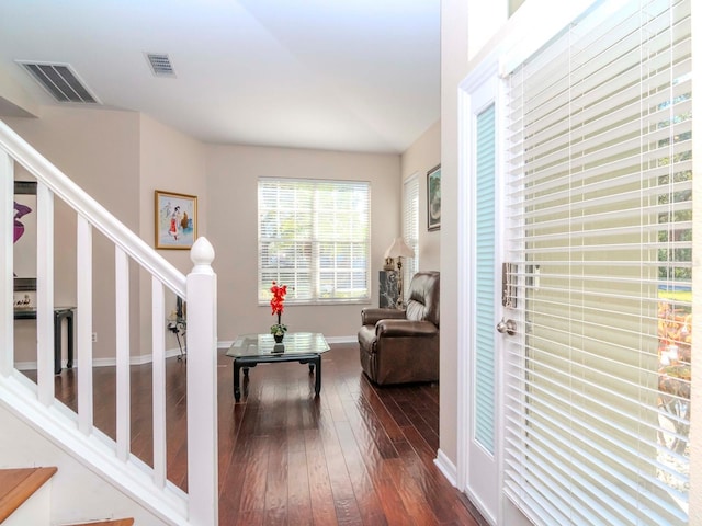 interior space featuring dark wood-type flooring