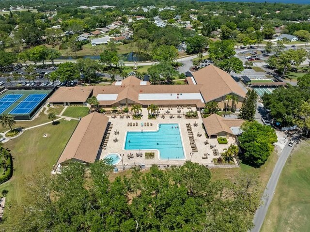 2700 Nebraska Ave Unit 3-201, Palm Harbor, FL 34684 - aerial overview of property's location featuring a pool area