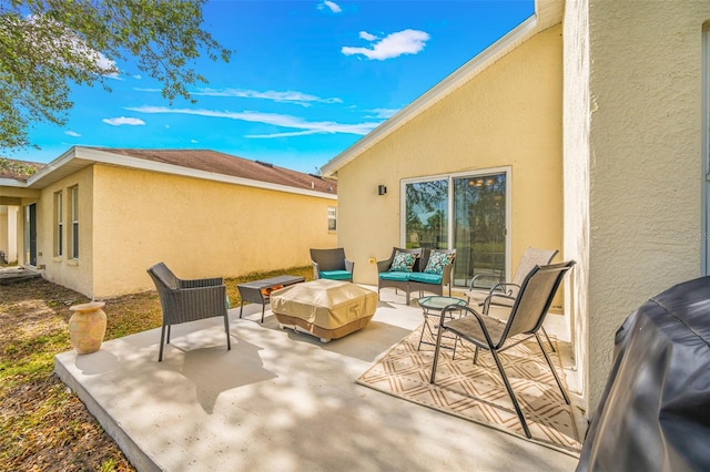 view of patio featuring outdoor lounge area