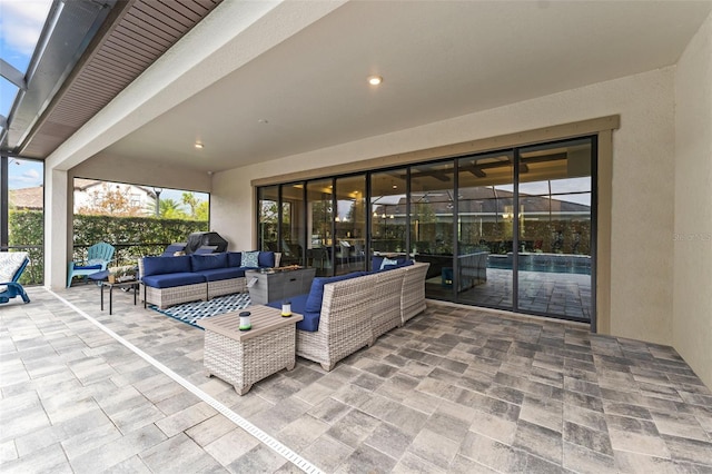 view of patio with outdoor lounge area