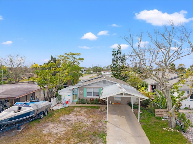 view of front of house featuring a carport