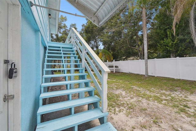 view of stairway