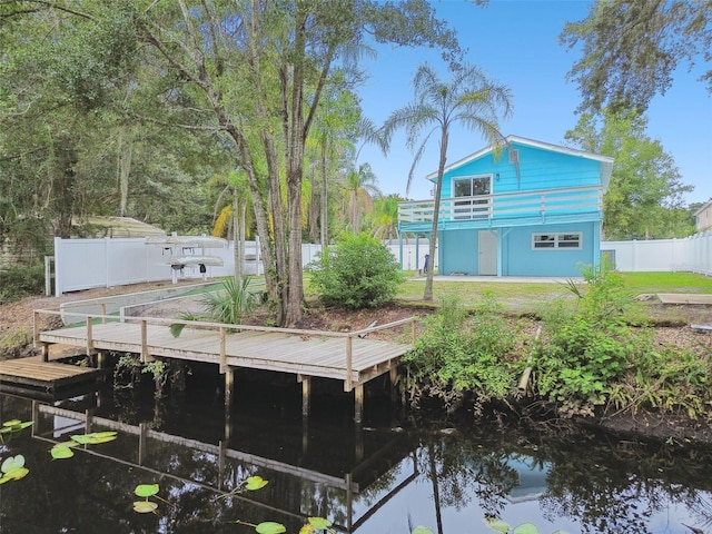 view of dock area