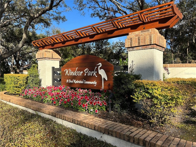 view of community sign