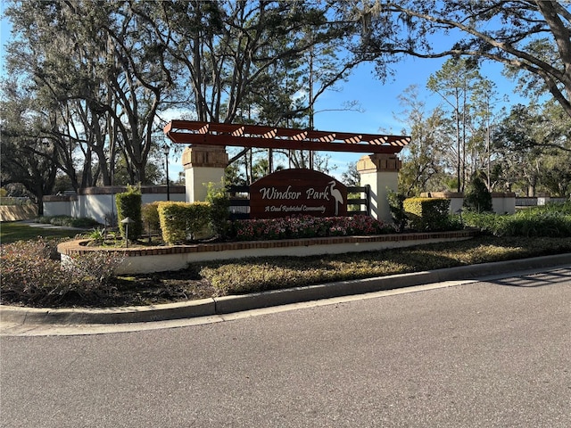 view of community sign