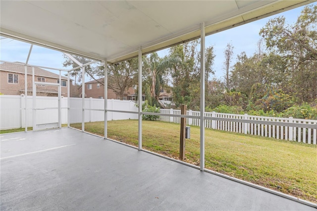 view of unfurnished sunroom