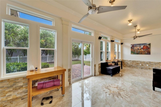 sunroom / solarium with a wealth of natural light