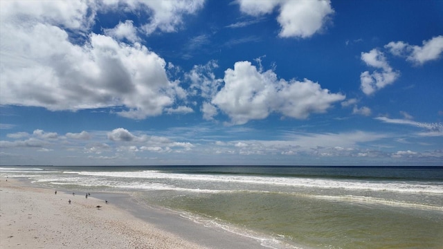 view of water feature with a view of the beach