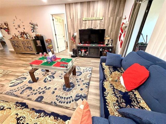 living room featuring hardwood / wood-style flooring