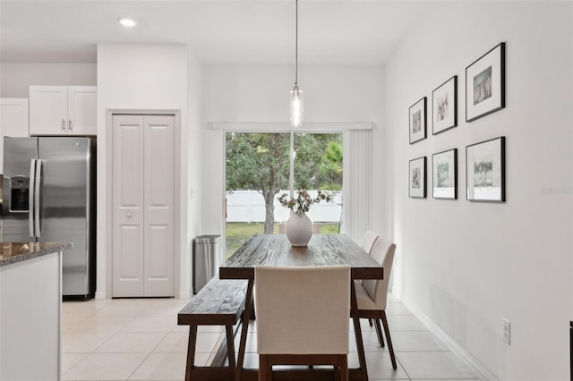 view of tiled dining room