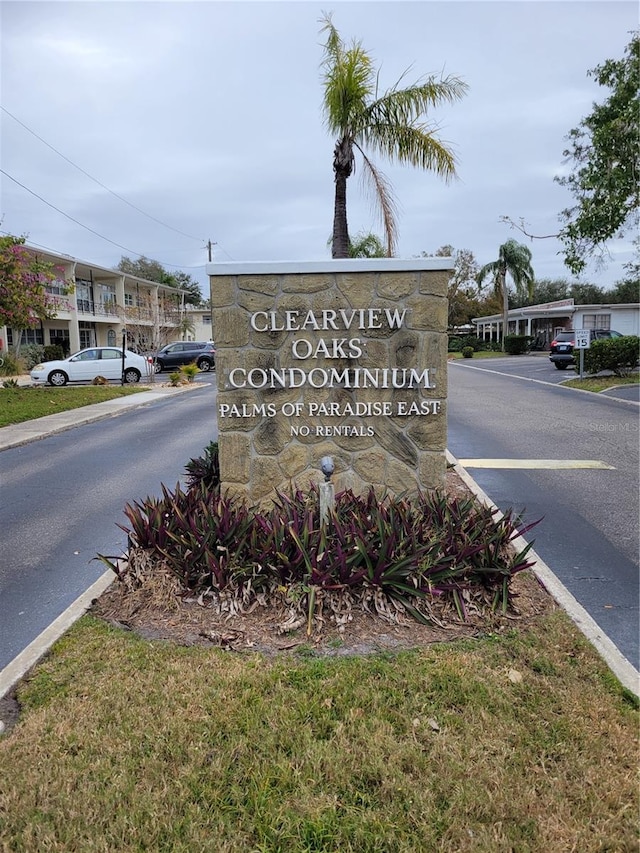 view of community sign