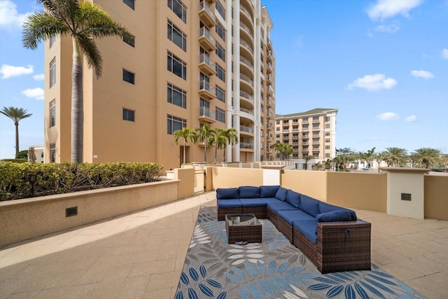 view of patio / terrace featuring an outdoor hangout area