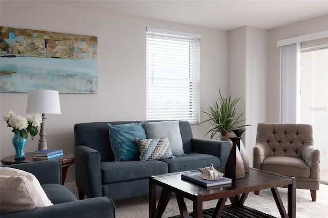 living room with plenty of natural light