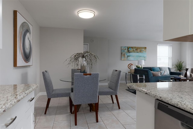 view of tiled dining room